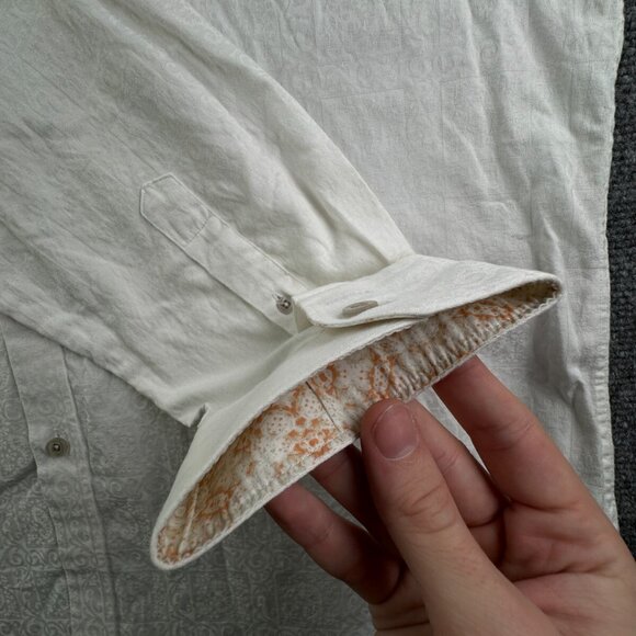 Robert Graham White Long Sleeve Button Up Shirt Men Size XL Classic Fit Swirl - Picture 10 of 16